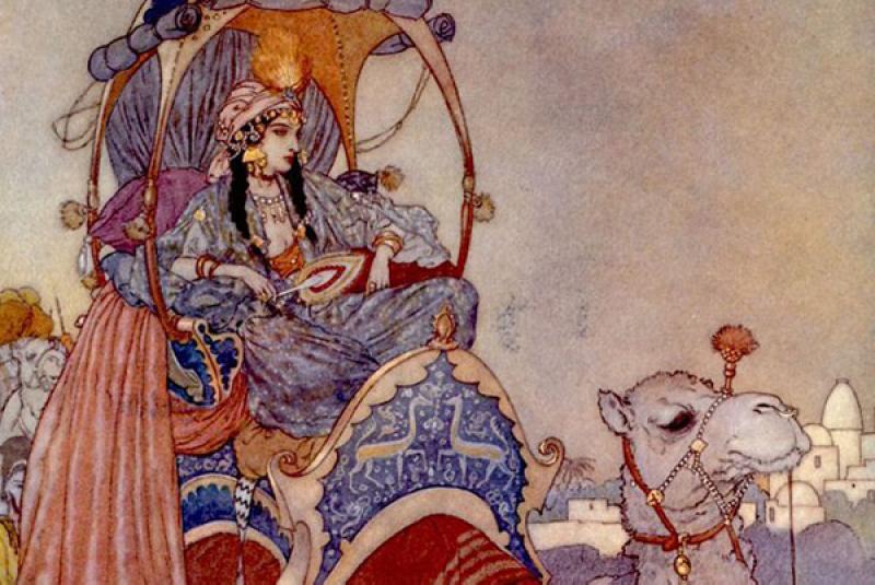 a woman on a camel