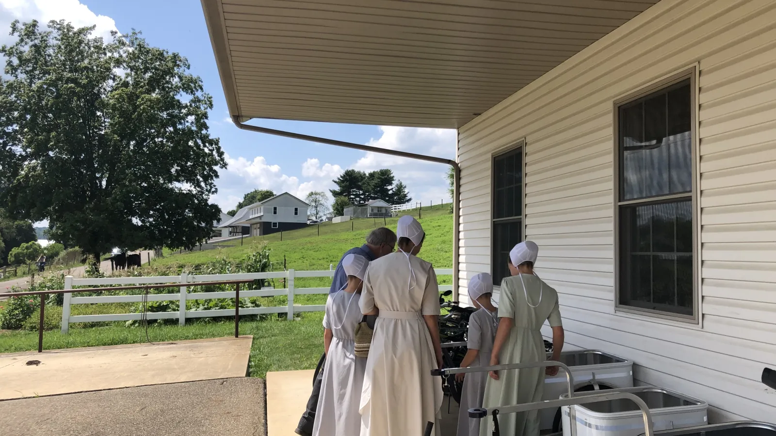Amish women gathering