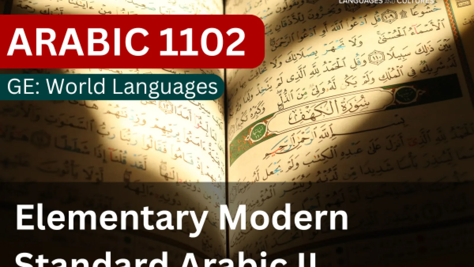 Arabic 1102 - Elementary Modern Standard Arabic II