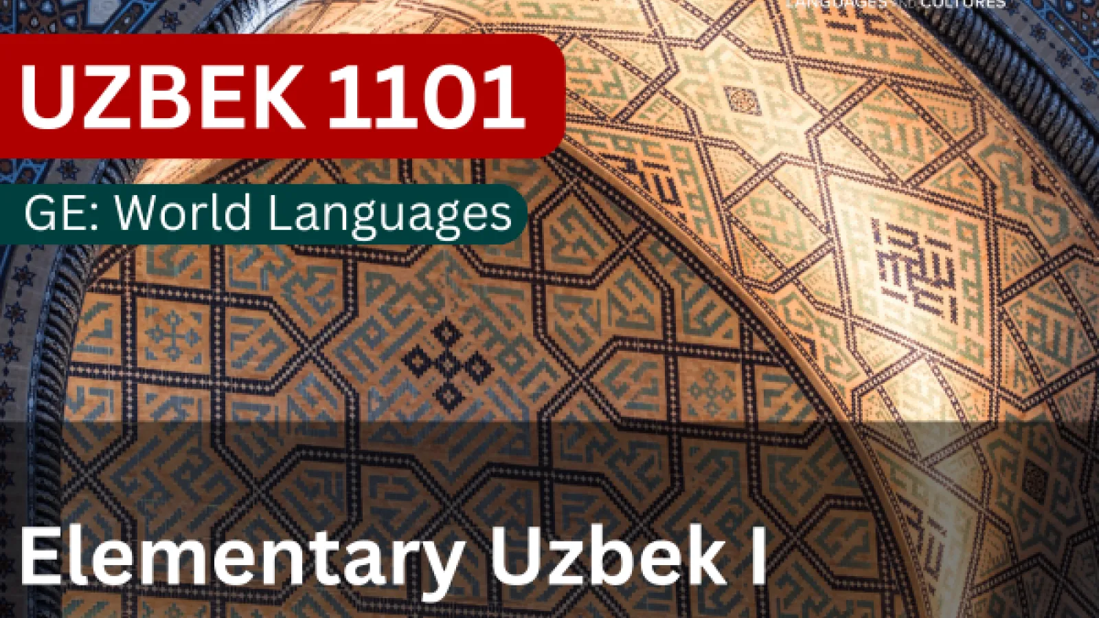 Uzbek 1101 - Elementary Uzbek I