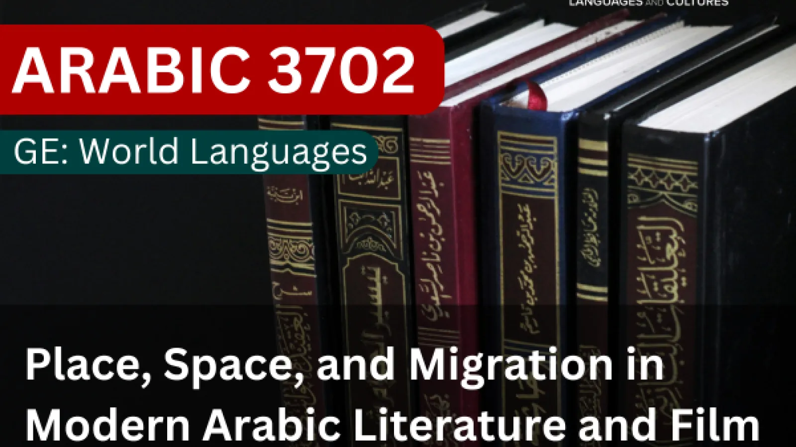 Arabic 3702 - Place, Space, and Migration in Modern Arabic Literature and Film