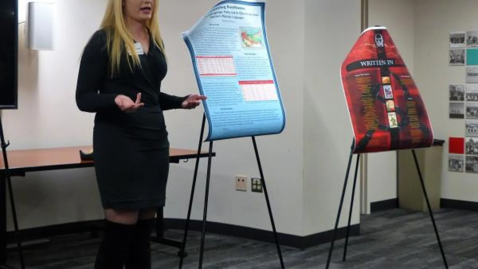 Woman presenting