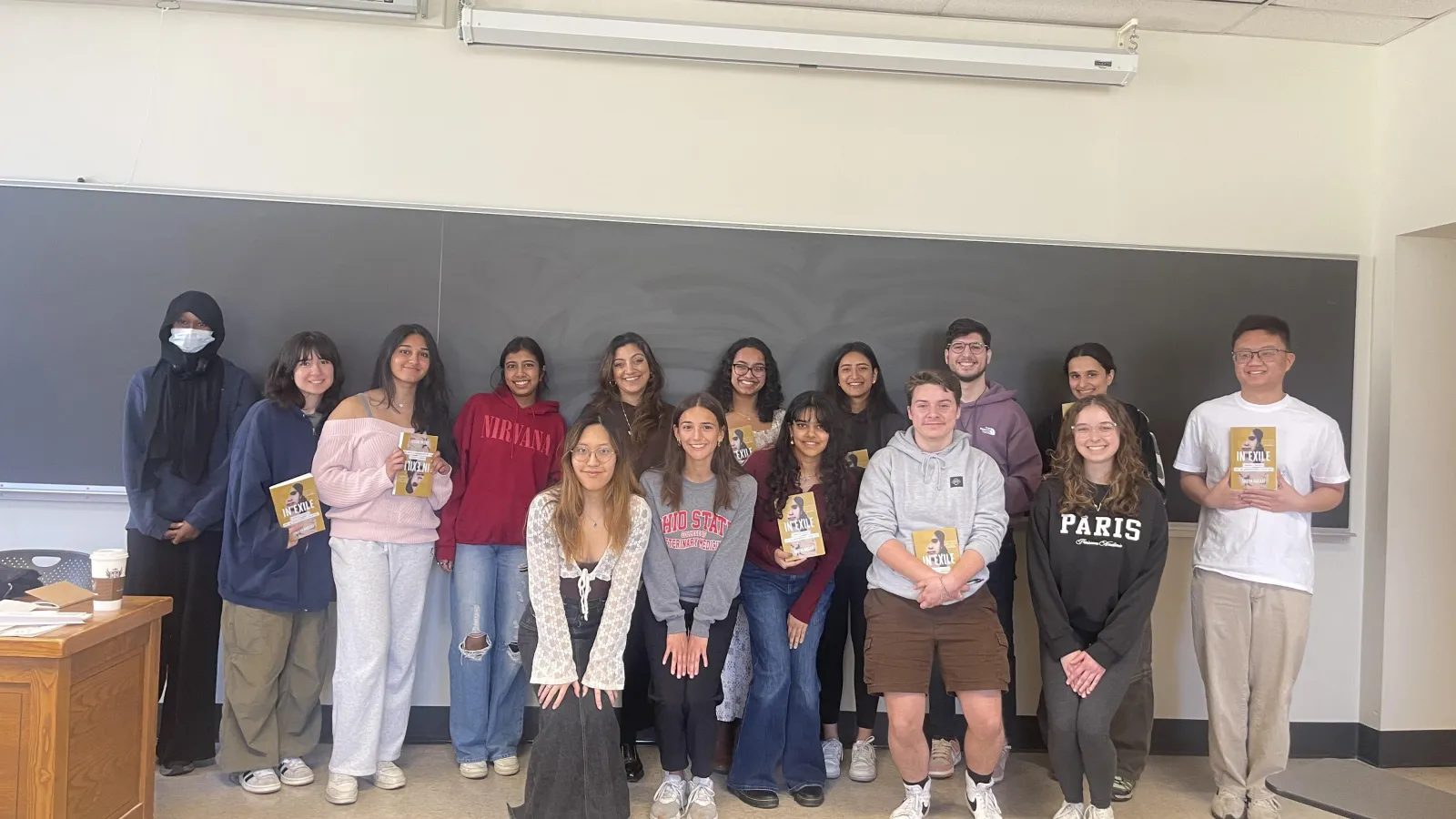 author with students