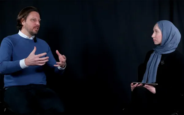 Professor Moore speaking with Salma on podcast