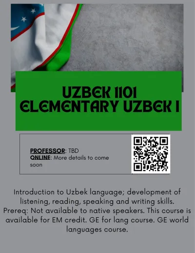 course flyer with part of a flag 