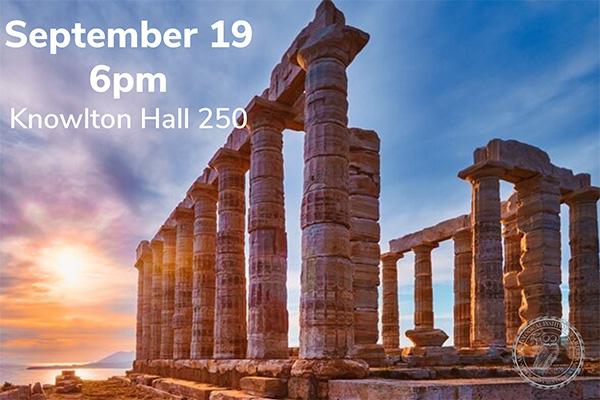 Event takes place on September 19 at 6pm in Knowlton Hall 250.