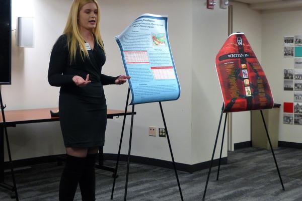 Woman presenting