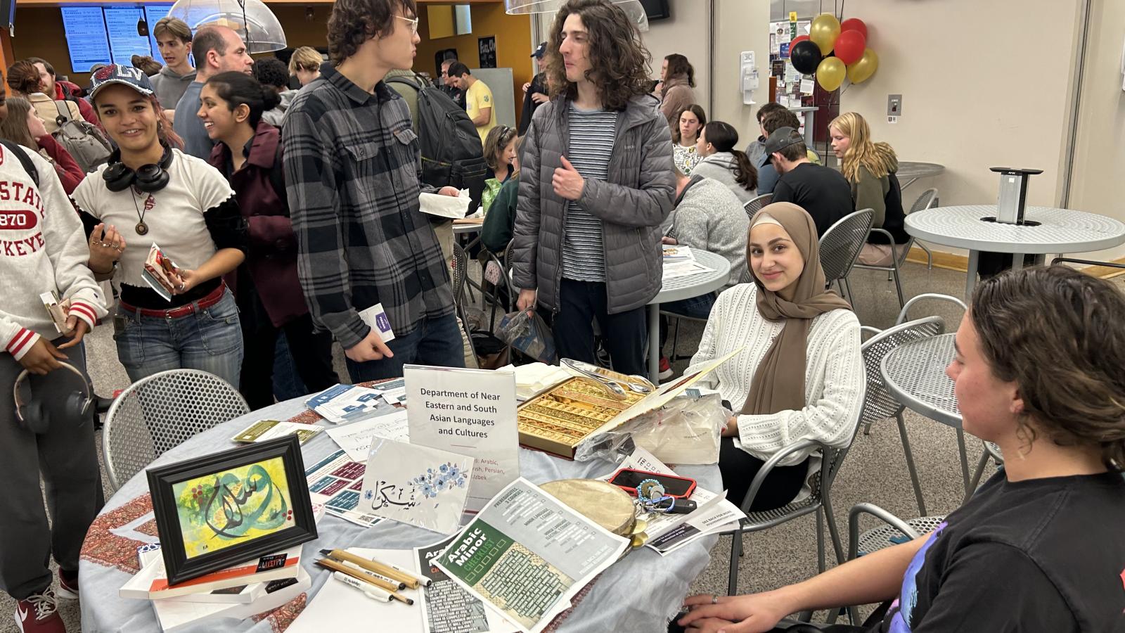 students around a table