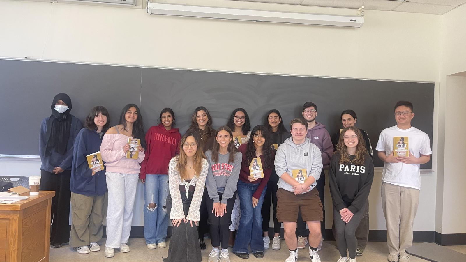 author with students